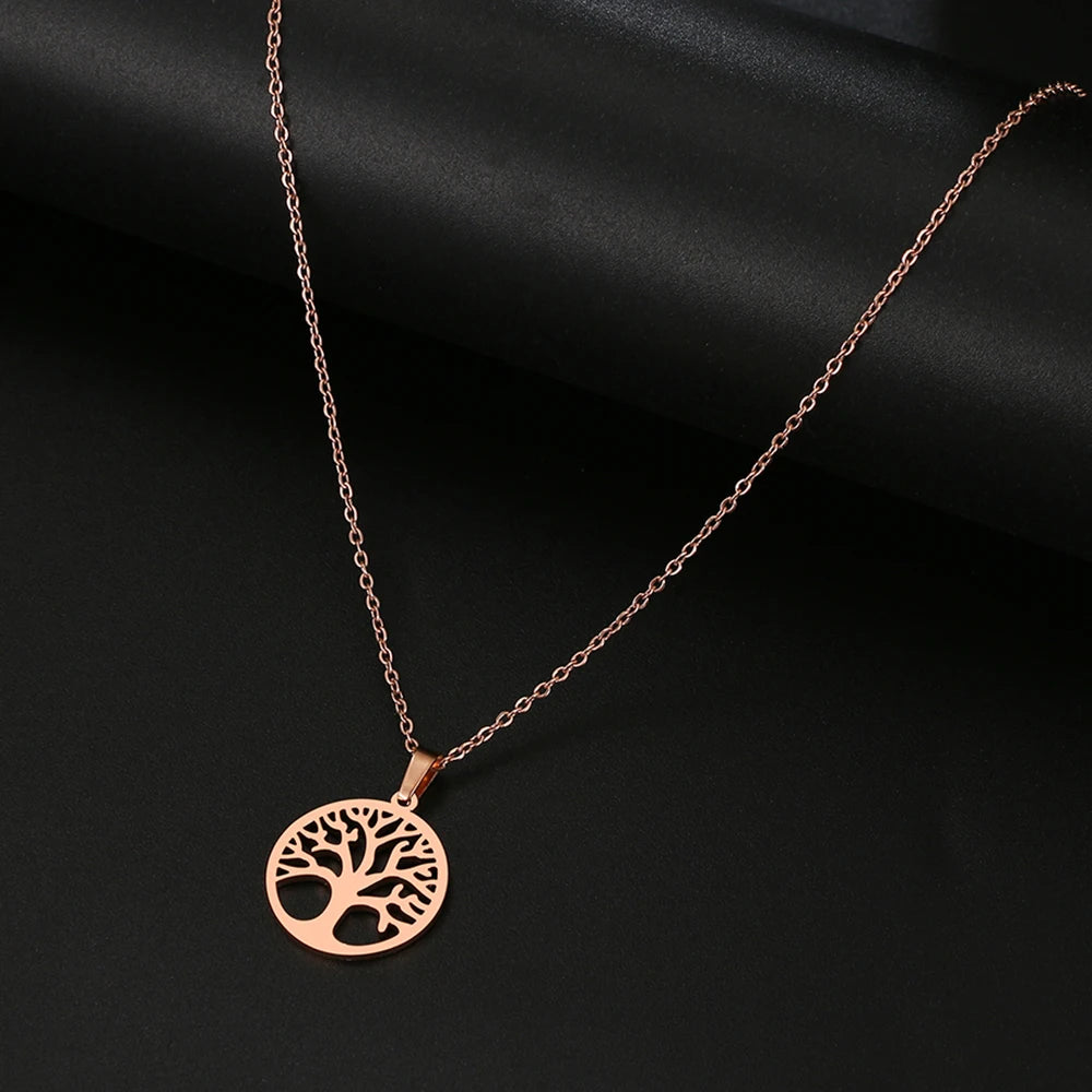 Hot Tree of Life Round Pendant Necklace