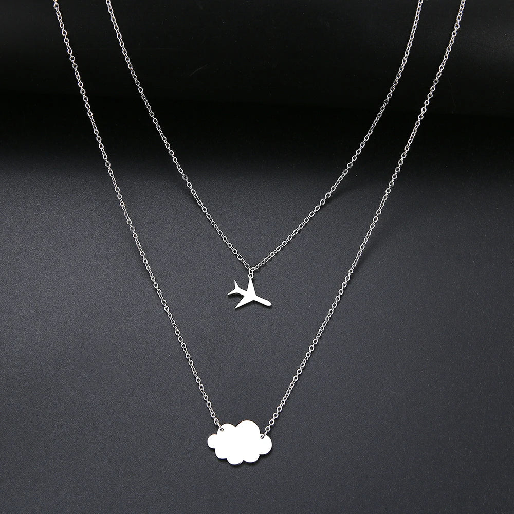 Cloud and Aircraft Necklaces