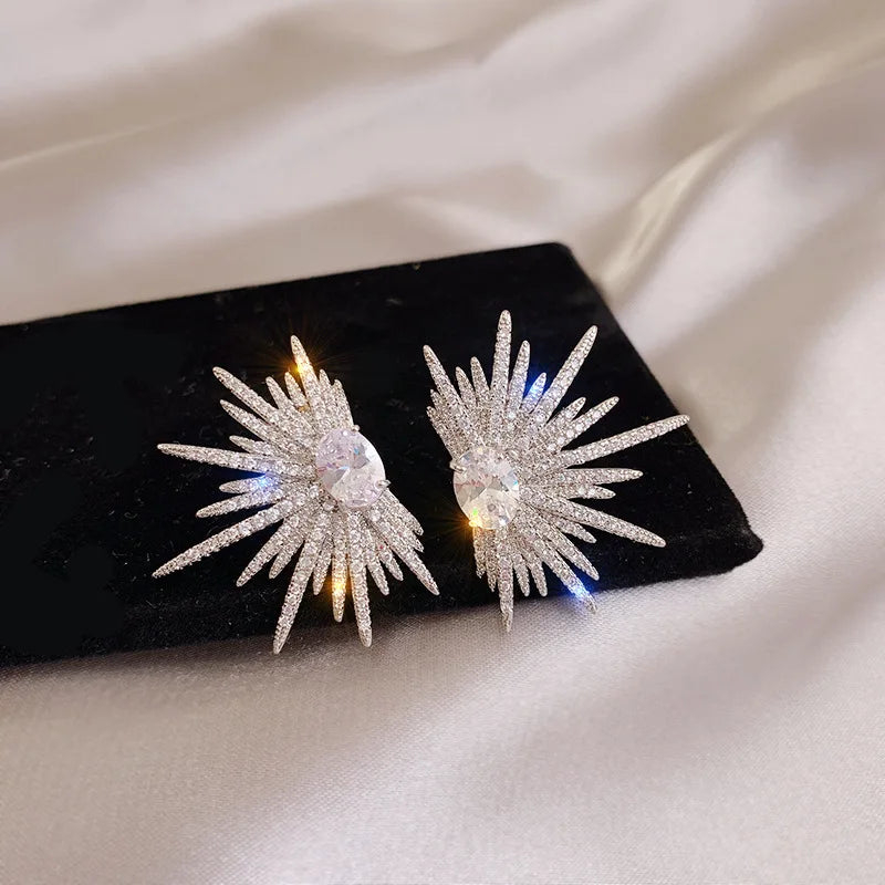 Earrings With Bling Zircon Stone