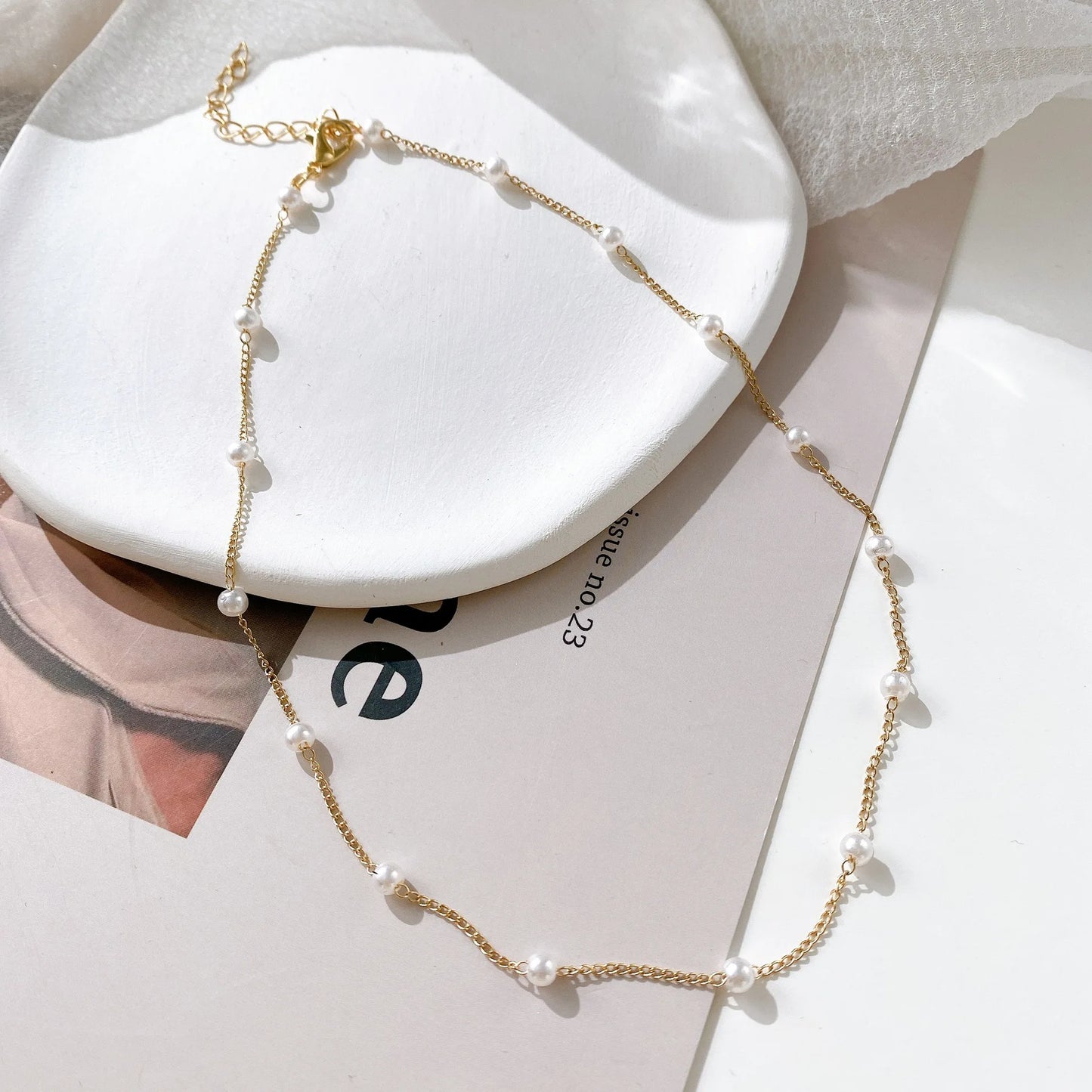 Neck Chain and Pearl Choker