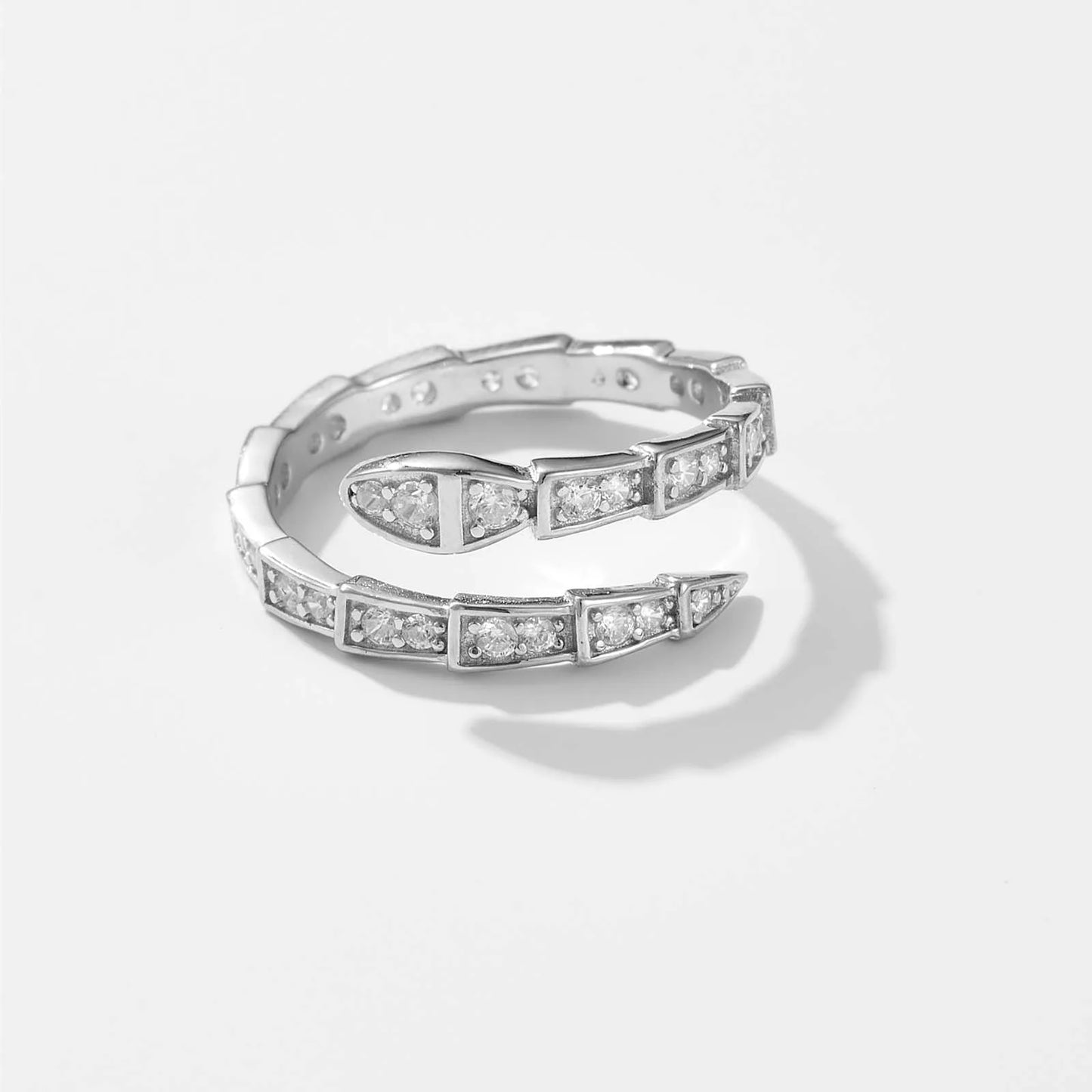 Zircon Pave Snake Resizable Ring