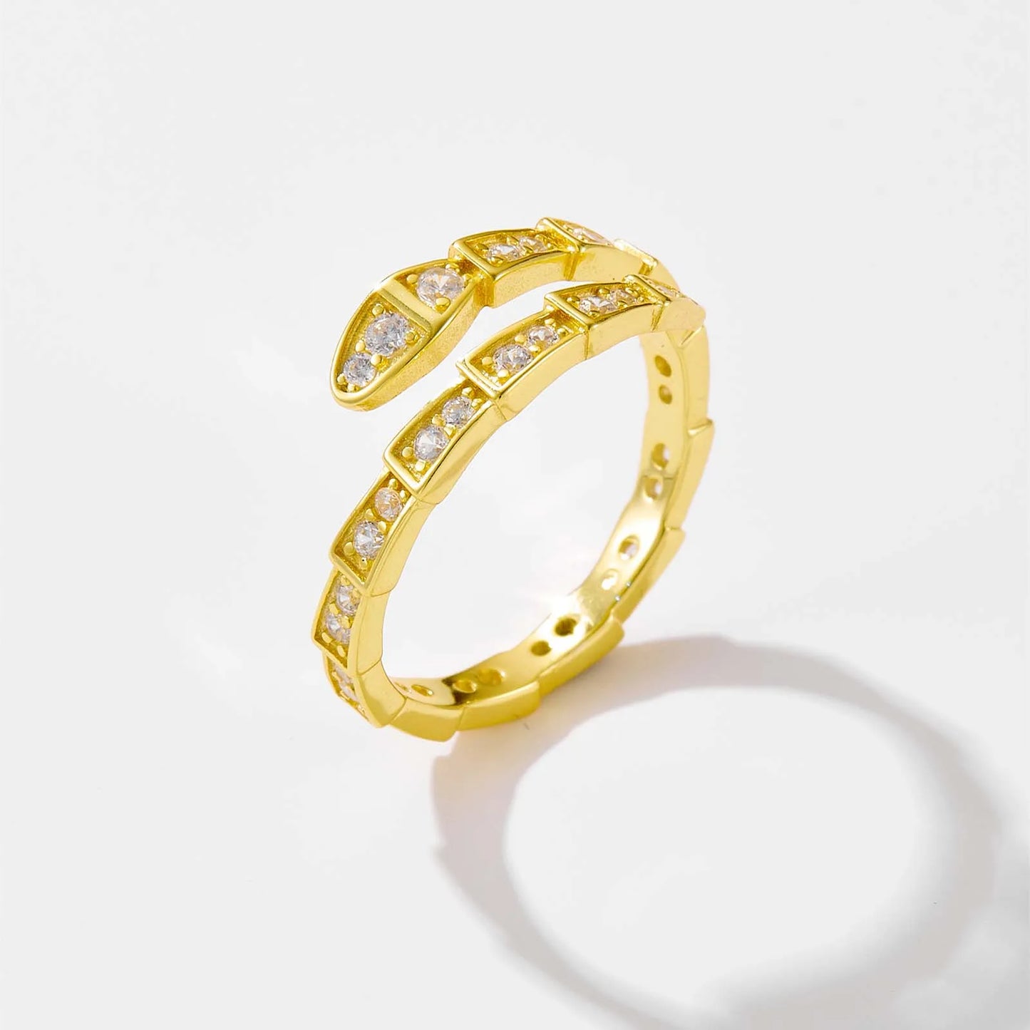 Zircon Pave Snake Resizable Ring